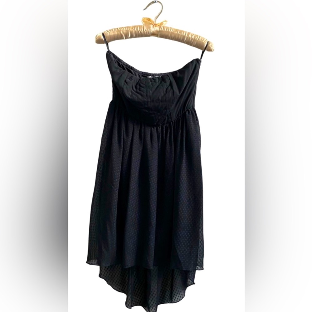 Papaya Black Strapless Asymmetrical Dress
